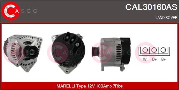 CASCO Alternatore CAL30160AS CASCO CAL30160AS Alternatore LAND ROVER Range Rover II (P38A) 3.9 4x4 193 CV 1999