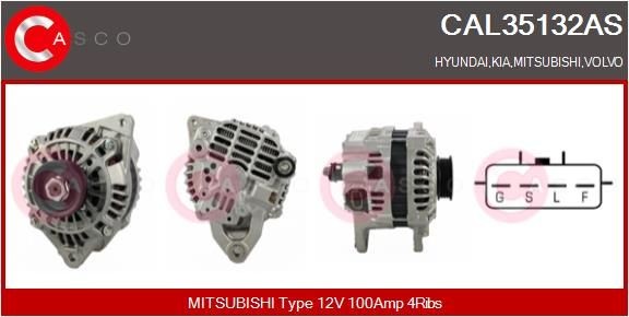 Dynamo / Alternator CASCO CAL35132AS CASCO CAL35132AS Alternator Mitsubishi PAJERO PININ 1999