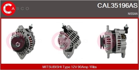 CASCO Generator CAL35196AS Växelströmsgenerator Nissan T31 CAL35196AS CASCO