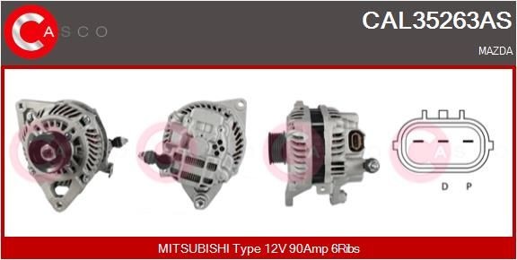CASCO Generator CAL35263AS CAL35263AS CASCO dynastart Mazda 2