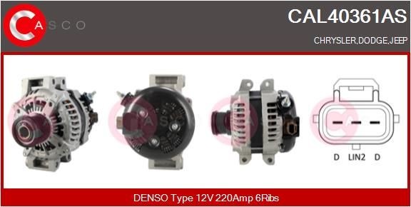 CASCO Generator CAL40361AS CASCO CAL40361AS Generator DODGE Nitro SUV 4.0 260 hk 2006