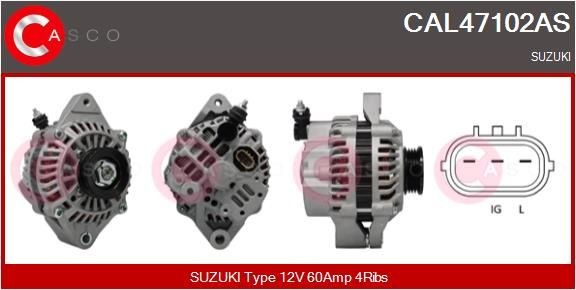 CASCO Ģenerators CAL47102AS Ģenerators CASCO Suzuki WAGON R+ CAL47102AS