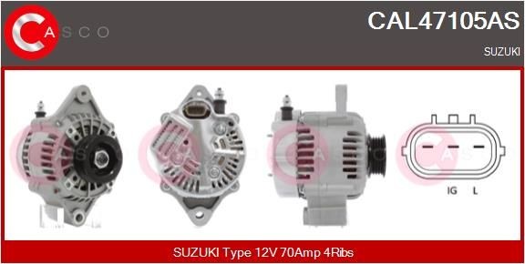 CASCO Generator CAL47105AS CAL47105AS CASCO växelströmsgenerator Suzuki CARRY Skåp
