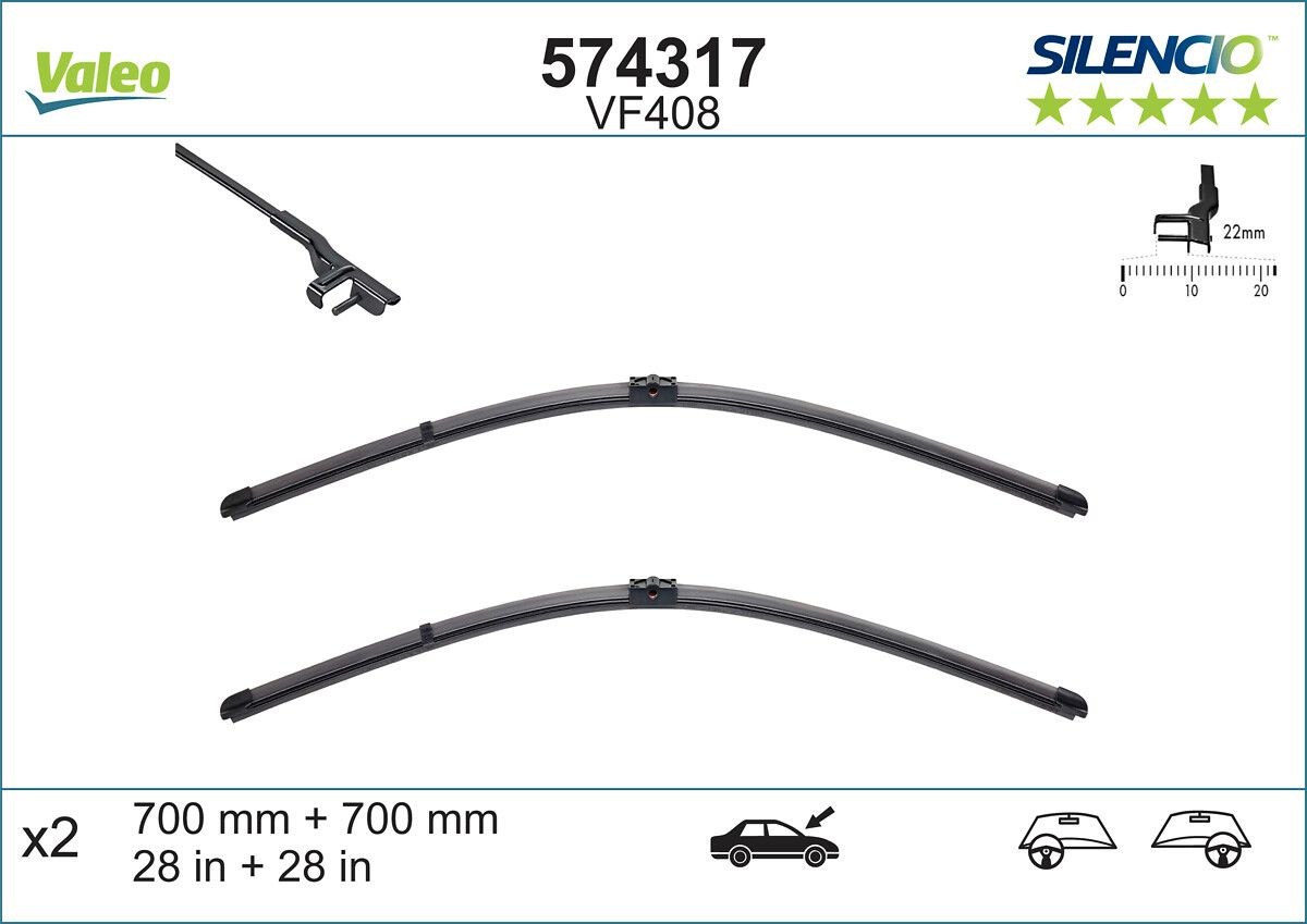 VALEO Stieracia lišta 574317 VALEO 574317 Stierače Peugeot 407 Coupe lacné