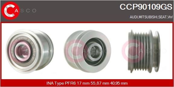 CASCO Remenica alternátora CCP90109GS CASCO CCP90109GS Voľnobeżka alternátora Seat ALTEA originálne