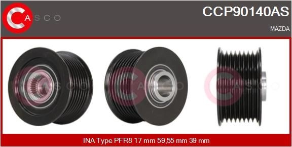 CASCO Pulley, alternator CCP90140AS CASCO CCP90140AS Mazda 3 BK freewheel clutch alternator cost