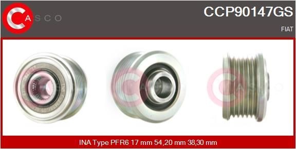 CASCO Pulley, alternator CCP90147GS CASCO CCP90147GS Pulley, alternator - Peugeot Bipper Van repair kits parts