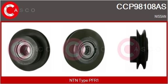 Puleggia cinghia, Alternatore CASCO CCP98108AS CASCO CCP98108AS Puleggia frizionata alternatore NISSAN PRIMERA 2005