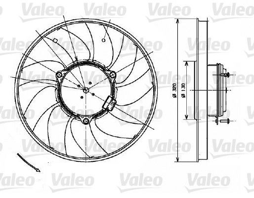 VALEO Kjølevifte 696083 Kjølevifte VALEO Audi ALLROAD 696083