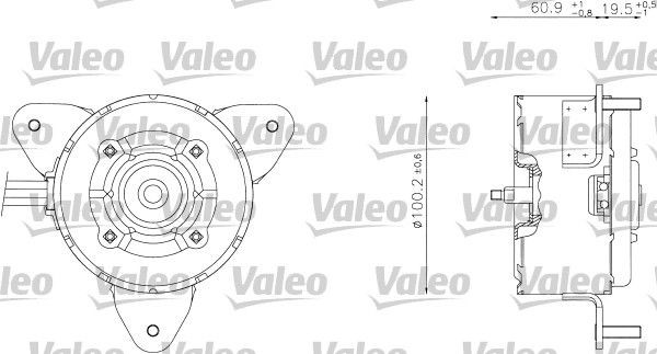 VALEO Kjølevite, radiator 698338 698338 VALEO Elektromotor, radiator ventilator Porsche billige