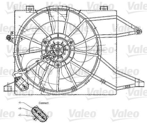 VALEO Radiaatori ventilaator 698344 698344 Radiaatori ventilaator VALEO OPEL VIVARO