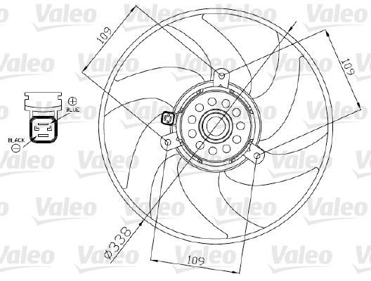 VALEO Kjølevifte 698375 Radiatorvifte VALEO Peugeot 406 698375