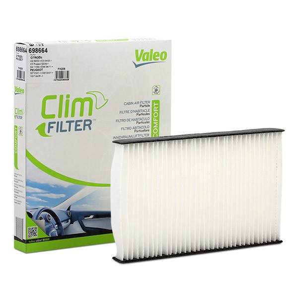 VALEO Kupéfilter 698664 698664 VALEO friskluftsfilter Peugeot 208