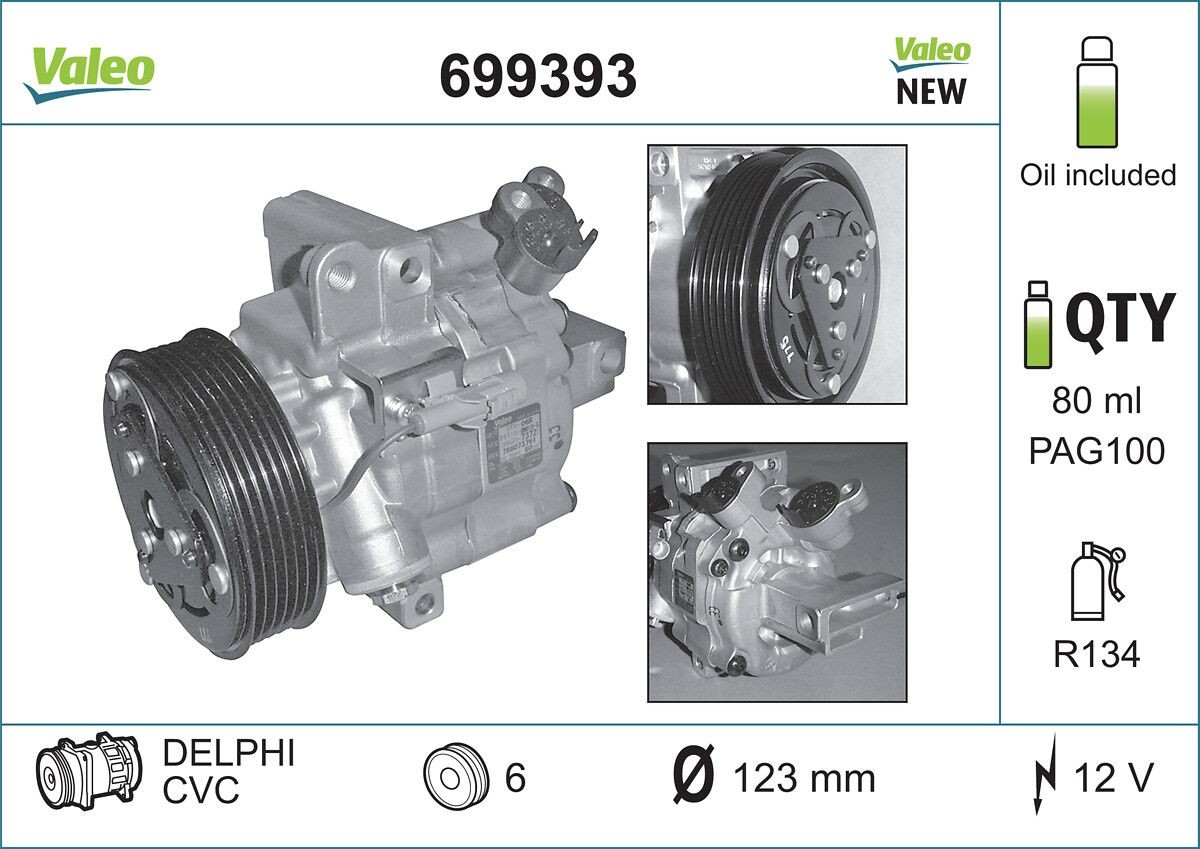 VALEO Κομπρεσέρ air condition 699393 699393 NEW ORIGINAL PART Κομπρεσέρ air condition CITROËN EVASION VALEO