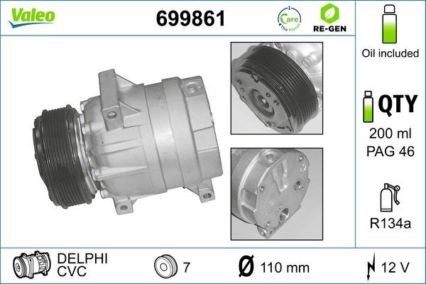 VALEO Kliimakompressor 699861 699861 VALEO Kliimapump Nissan odav