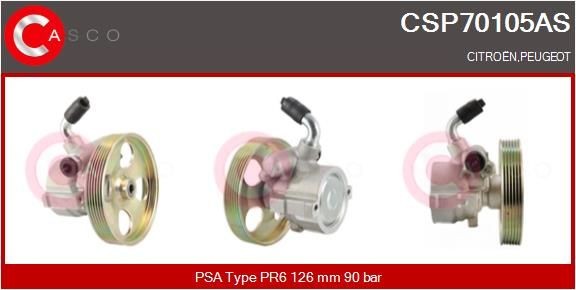 Stuurbekrachtigingspomp CASCO CSP70105AS CASCO CSP70105AS Stuurpomp Peugeot 207 2013
