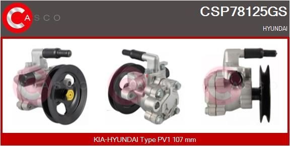 CASCO Stūres pastiprinātāja sūknis CSP78125GS CASCO CSP78125GS Stūres pastiprinātāja sūkņi Hyundai Accent LC cena