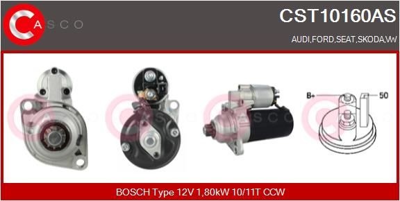CASCO Starter CST10160AS Startmotor CASCO TRANSIT CUSTOM CST10160AS billig
