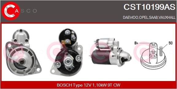 CASCO Starter CST10199AS CASCO CST10199AS Startmotor Opel Omega A Sedan billige