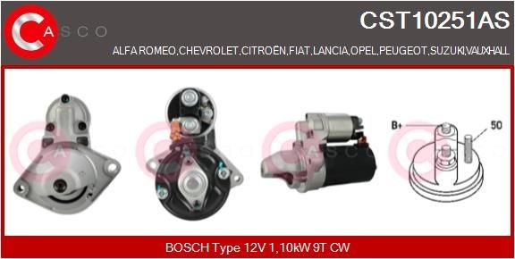 Startmotor CASCO CST10251AS CASCO CST10251AS: Startmotoren Fiat QUBO 2019