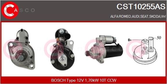 CASCO Starter CST10255AS Starter motor CASCO ROOMSTER CST10255AS billig