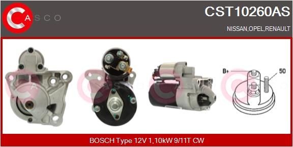 Starter CASCO CST10260AS CASCO CST10260AS: Startmotor Nissan PRIMASTAR 2001