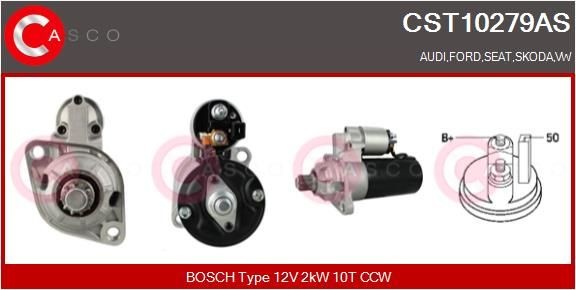 CASCO Starter CST10279AS CST10279AS Startmotor VW LT CASCO