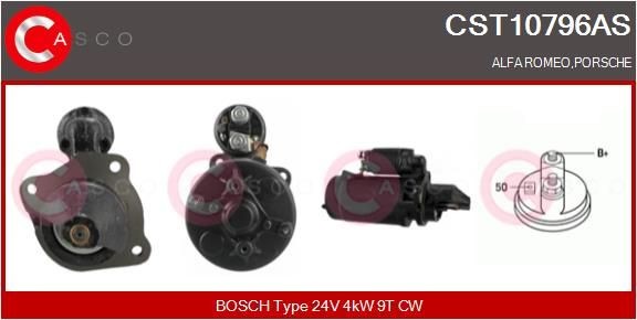 CASCO Rozrusznik CST10796AS CASCO CST10796AS Układ elektryczny PORSCHE 356 Coupe 1955