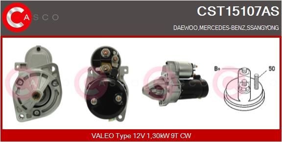 CASCO Startmotor CST15107AS prijs Startmotor SSANGYONG CST15107AS CASCO