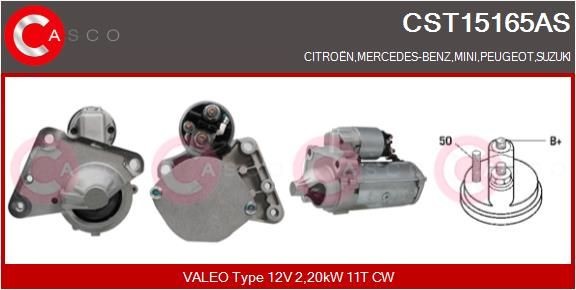 CASCO Motor de arranque CST15165AS Motor de arranque CASCO Peugeot 308 CST15165AS