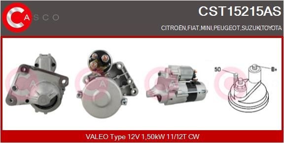 CASCO Μίζα CST15215AS CASCO CST15215AS Μίζα Corolla XII Hatchback (E210) γνήσια τιμες