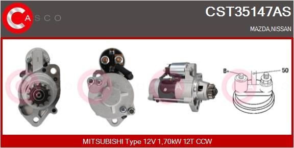 Startmotor CASCO CST35147AS CASCO CST35147AS: Startmotor Nissan X-TRAIL 2001