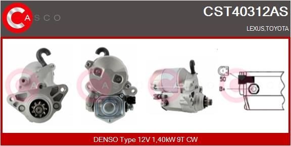 Startmotor CASCO CST40312AS CASCO CST40312AS: Starter voor de motor Lexus GS 2005