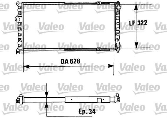 Radiaator, mootorijahutus VALEO 730945 VALEO 730945 Radiaator Volkswagen POLO 1999