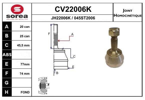 EAI Drivledd CV22006K EAI CV22006K Drivknute 50 (86) pris