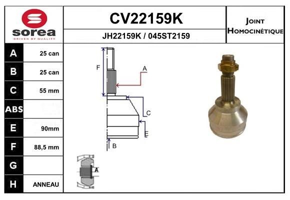 EAI Nivelsarja, vetoakseli CV22159K 900 I Sedan vetonivel EAI CV22159K
