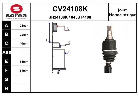EAI Sada kĺbov hnacieho hriadeľa CV24108K EAI CV24108K Homokinetický kĺb Escort Mk3 Kombi (AWA) cena