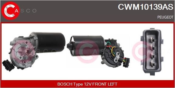 CASCO Vindrutetorkarmotor CWM10139AS CASCO CWM10139AS Torkarmotor Peugeot 206 2a/c bak och fram