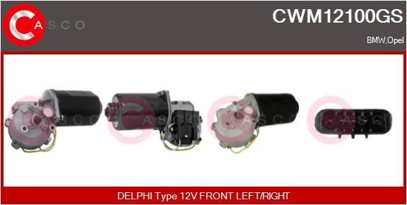 Stikla tīrītāju motors CASCO CWM12100GS CASCO CWM12100GS: Stiklu tīrītāju mehānisma motors Opel COMBO 2004