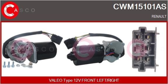 Ruitenwissermotor CASCO CWM15101AS CASCO CWM15101AS Ruitenwisser, motor RENAULT TWINGO 2001