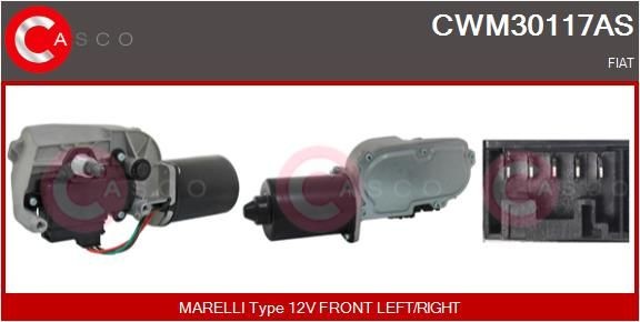 Ruitenwissermotor CASCO CWM30117AS CASCO CWM30117AS Ruitenwissermotor FIAT UNO 2010