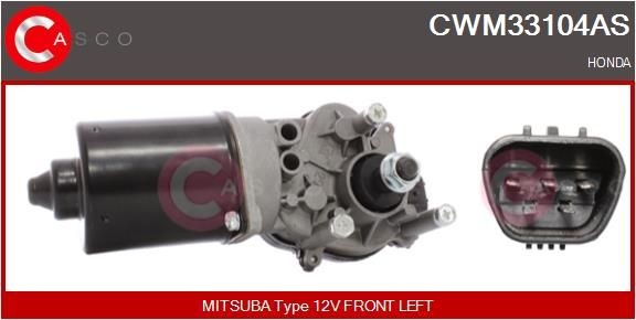 CASCO Vindrutetorkarmotor CWM33104AS CASCO CWM33104AS Torkarmotor Honda Civic Sedan bak och fram