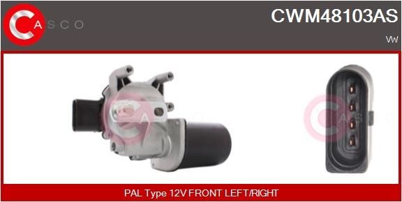 CASCO Stikla tīrītāju motors CWM48103AS CWM48103AS Stiklu tīrītāju mehānisma motors Volkswagen ID.3 CASCO