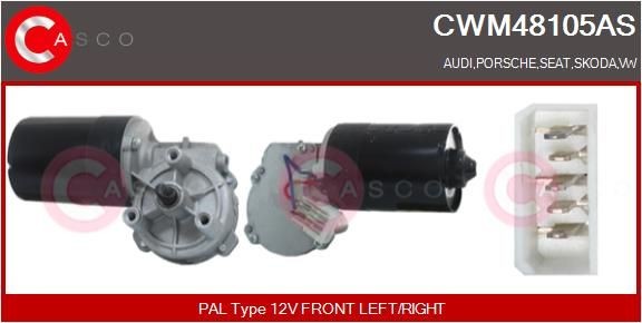 CASCO Μοτέρ υαλοκαθαριστήρα CWM48105AS Μοτέρ υαλοκαθαριστήρων CASCO Volkswagen ID.3 CWM48105AS