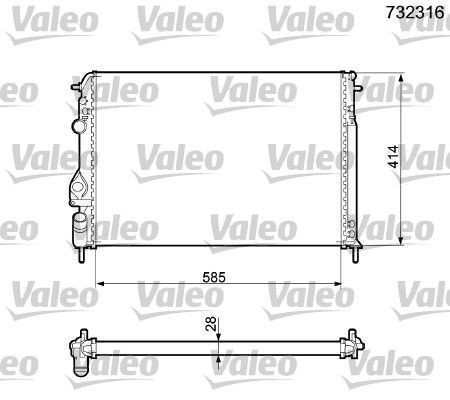 VALEO Radiator, motorkjøling 732316 Radiator motor VALEO Renault ZOE 732316