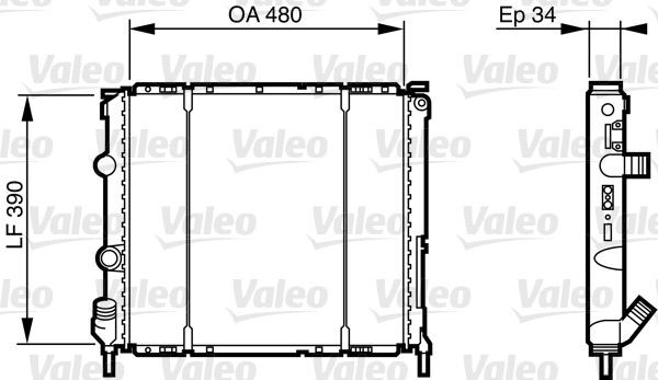 VALEO Køler, motorkøling 732474 Køler VALEO LOGAN 732474 billig