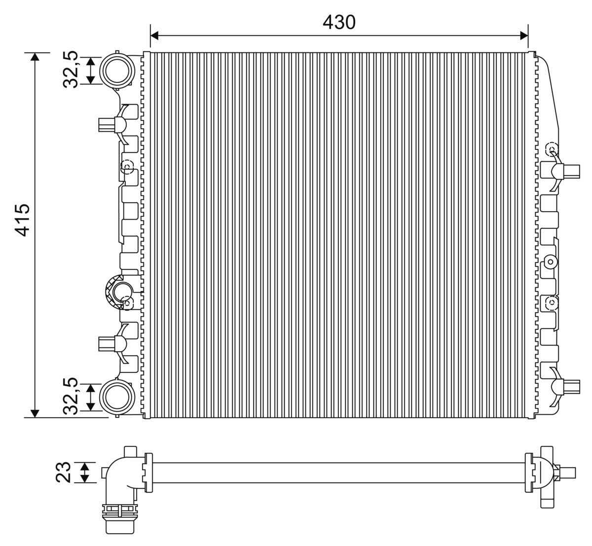 VALEO Kylare 733062 VALEO 733062 vattenkylare Seat Toledo 4 pris