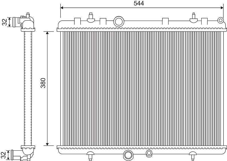 Radiateur du moteur VALEO 734338 VALEO 734338 Radiateur moteur PEUGEOT RCZ 2012