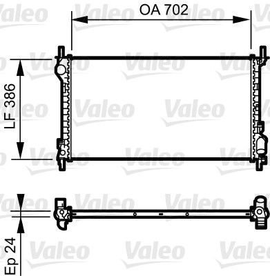 Radiators, Motora dzesēšanas sistēma VALEO 735167 VALEO 735167: Dzesēšanas radiatori Ford TOURNEO CONNECT 2004