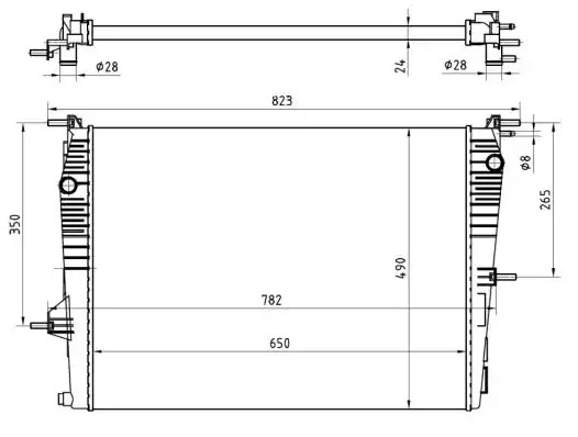 VALEO Køler, motorkøling 735184 VALEO 735184 Symbol / Thalia III (L8) Radiator pris